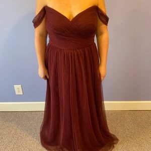 David’s Bridal Bridesmaid Dress in Wine